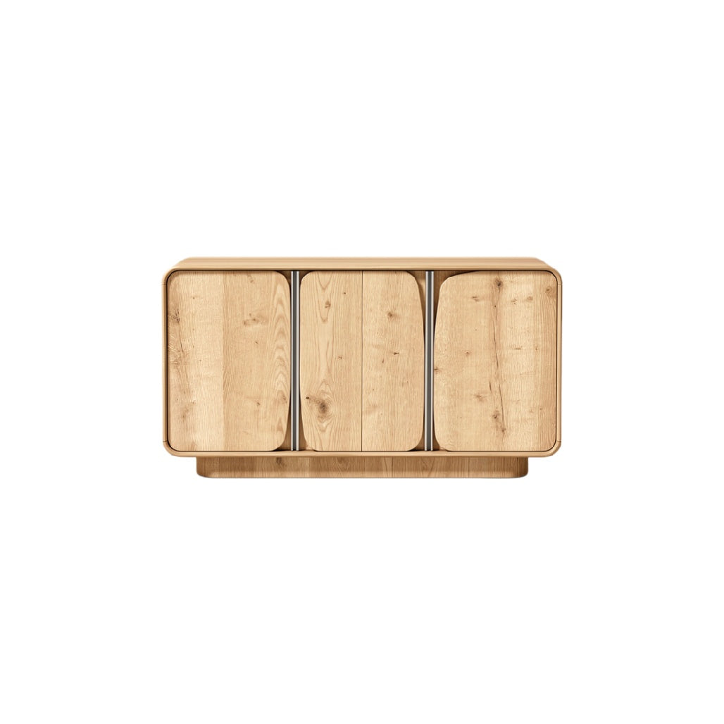 Modern Scandinavian Wood Sideboard with Rounded Edges